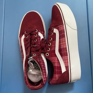 Red Plaid Platform Vans